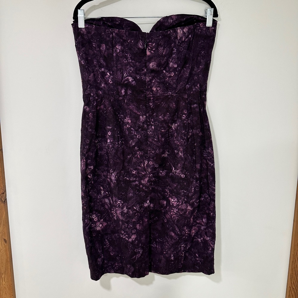 Cherry Twist Shop Handmade Sheath Dress Womens 14 Purple Batik Floral Rockabilly - Picture 3 of 7